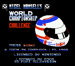 Nigel Mansell's World Championship Racing title screenshot